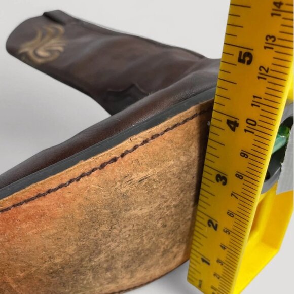 Santa Fe Brown Embroidered Cowboy Western Leather Boots Men's 11.5 D - Picture 11 of 12